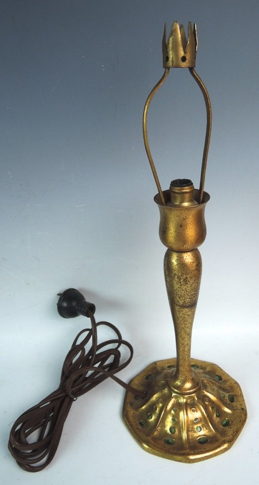 Tiffany Furnaces Dore Bronze & Enamel Lamp Base (1 of 4)