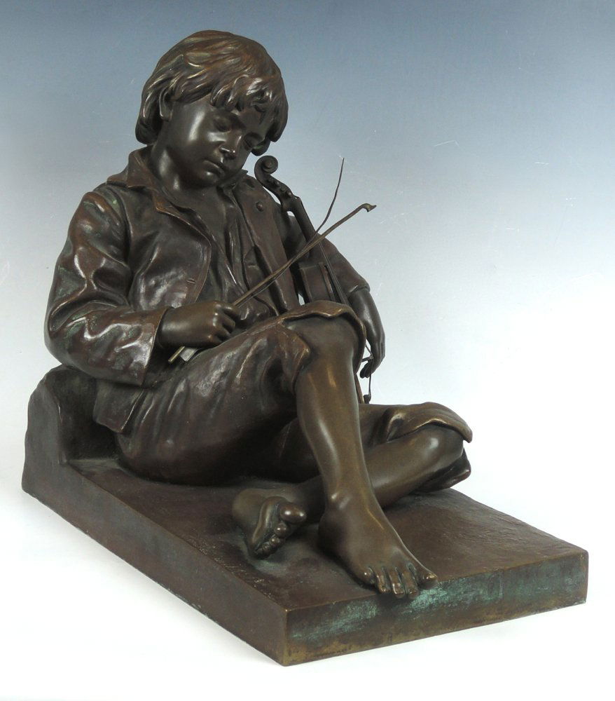 Bronze A Sleeping Fiddler Leon Tharel Tiffany & Co (1 of 7)