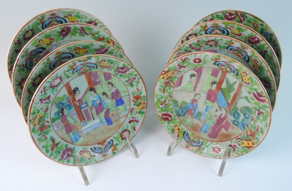Set of 8 Chinese Hand Painted Plates (1 of 2)