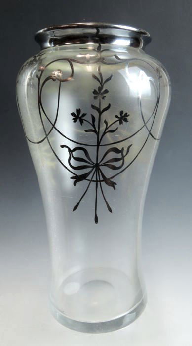 Large Silver Deposit Overlay Vase (1 of 3)