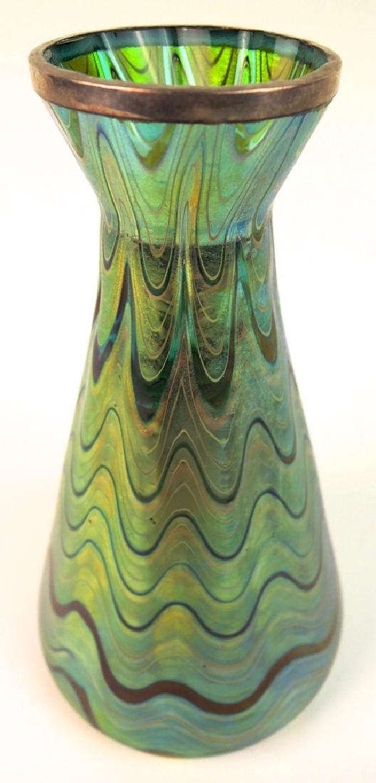 Loetz Phaenomen Vase with Sterling Top (1 of 5)