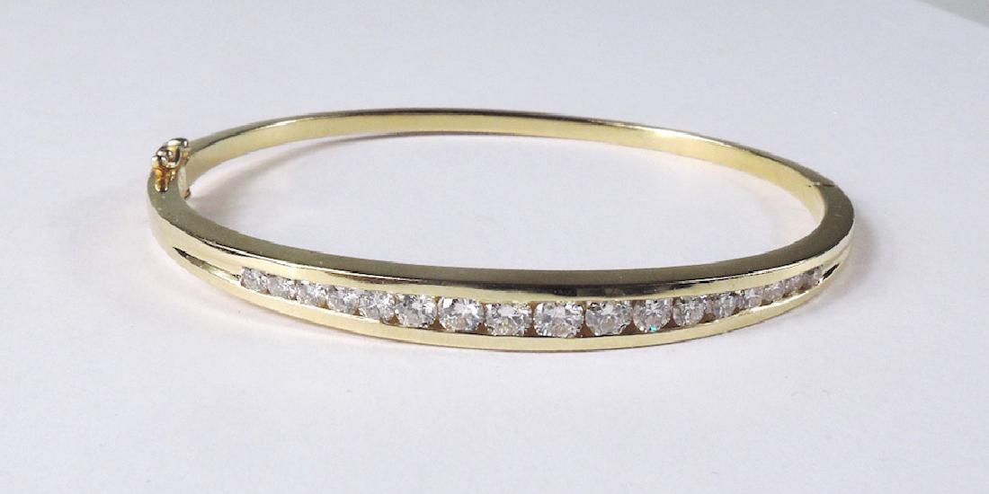 14K Yellow Gold and Diamond Bangle Bracelet (1 of 3)