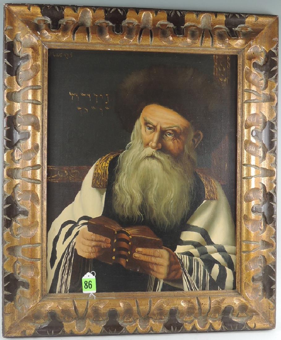 Rabbi Reading Book O/C Painting (1 of 4)