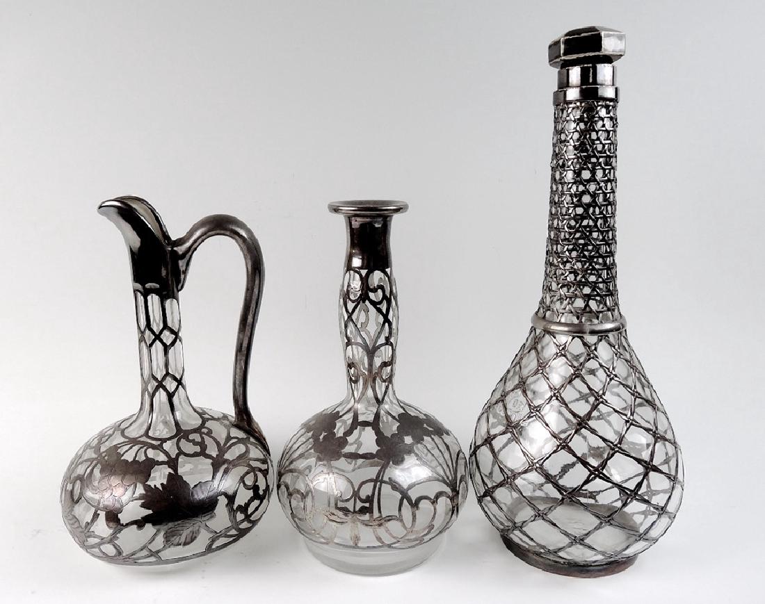 3 Sterling Silver Overlay Decanters (1 of 2)