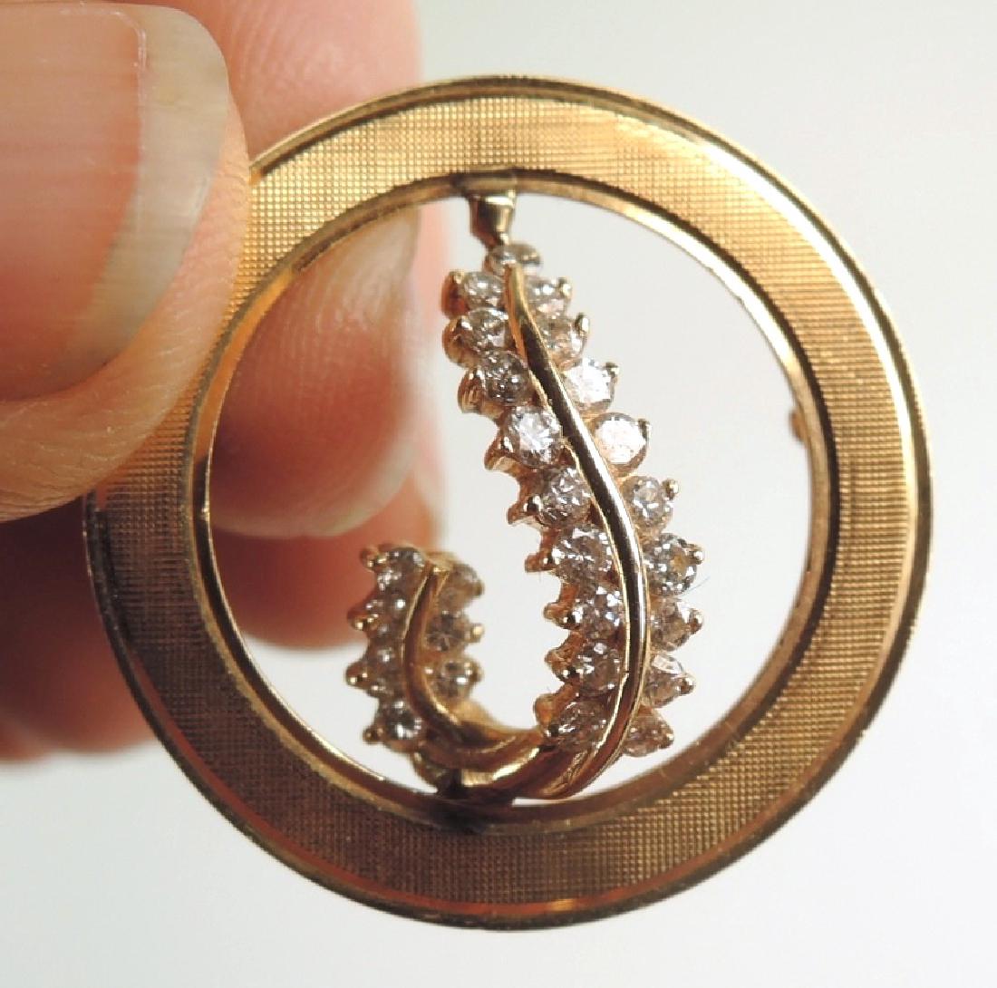 14KT Yellow Gold Circle Brooch (1 of 3)