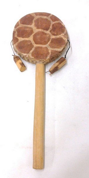African Drum w. Giraffe Hide  (Part of a Private (1 of 2)