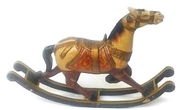 Antique Circa 1700 Mongolian/Chinese Tribal Horse: Antique Circa 1700 Mongolian Tribal Horse Rocker 20x13x6", 3.25-lbs