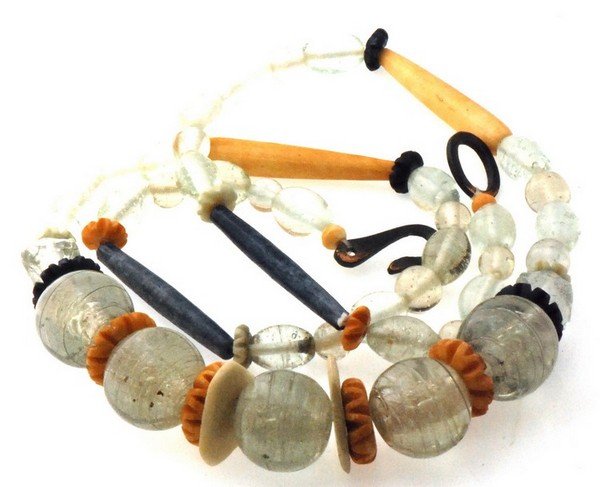 Vintage Long 35" African Bead Necklace Finished w. (1 of 3)