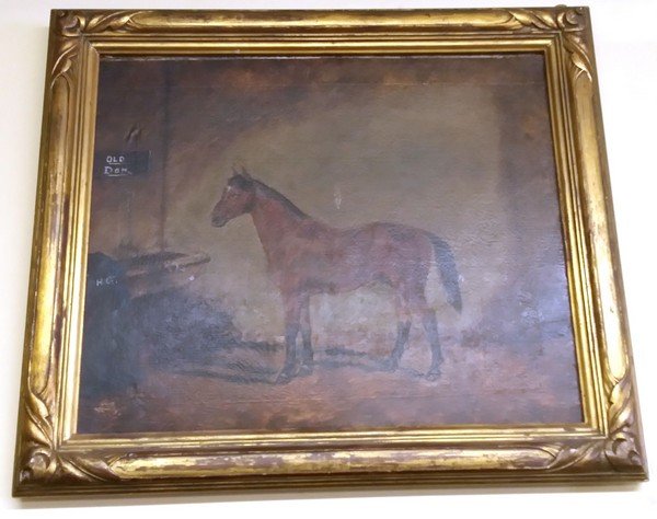 Antique American Framed Oil on Canvas Painting (Horse (1 of 1)