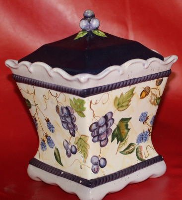 Contemporary Decorative Handpainted Cookie Jar with (1 of 7)