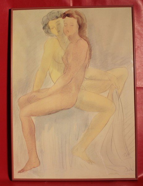 #15 Antique Erotic Drawing of Auguste Rodin c1900: Below is information casually compiled from internet research: You are advised to do your own investigations or consult with an expert in the field. This is one of many art pieces assigned to us on a