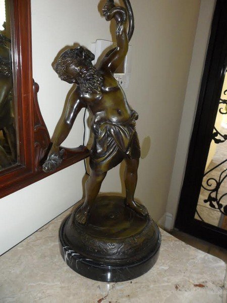 Fine Italian Antique Bronze Statue Zeus and the Serpent: Please inquire regarding free or half-off shipping, Fine Italian Antique Bronze Statue Depicting Victory between the Young Zeus and the Serpent 24x10" inches Dimensions: 24.00x10.00 inches* Weight: ap