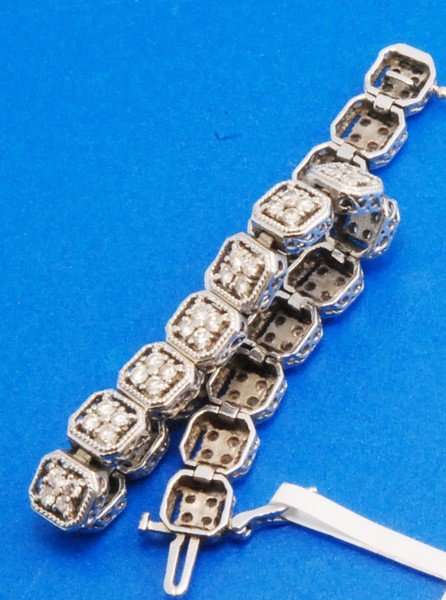 Certified 14K White Gold Diamond 2.50ctw Tennis (1 of 5)