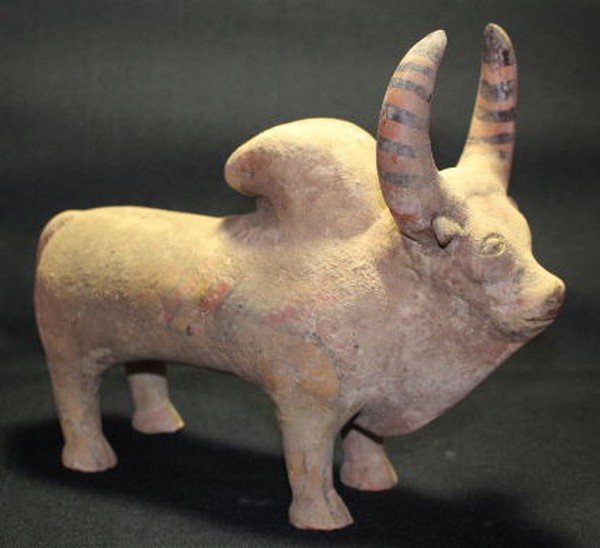Ancient Artifact: Ceramic Figure with Bull Horns (1 of 9)