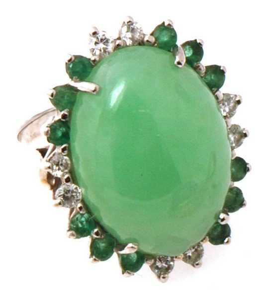 Investment Grade: Certified 14K Gold Jade Ring Framed (1 of 8)
