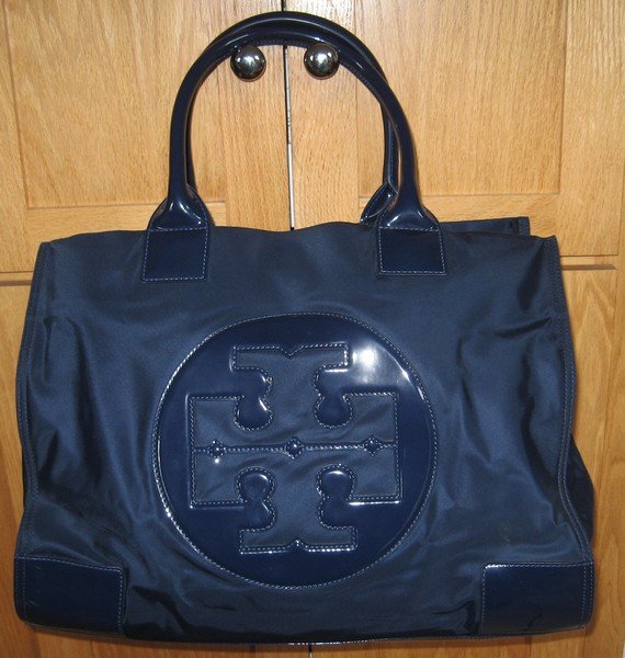 TORY BURCH Navy Blue Nylon Tote (1 of 4)
