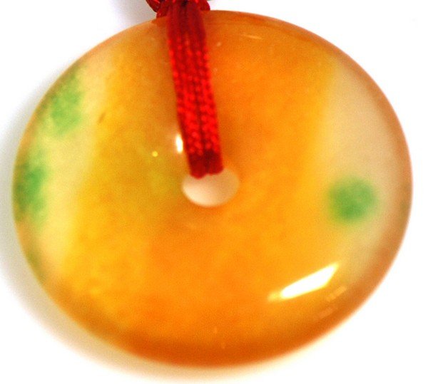 Certified GLA Natural Icy Jade Jadeite Tri-Color Disc (1 of 3)