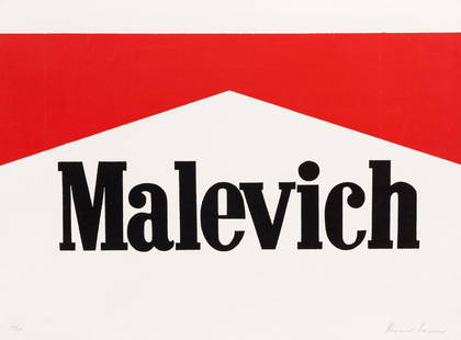 ALEXANDER KOSOLAPOV (RUSSIAN B. 1943): ALEXANDER KOSOLAPOV (RUSSIAN B. 1943) Malevich, c. 1990 silkscreen on paper 56.7 x 76 cm (22 3/8 x 29 7/8 in.) signed lower right; numbered 59/100 lower left PROVENANCE Mimi Ferzt Gallery, New York