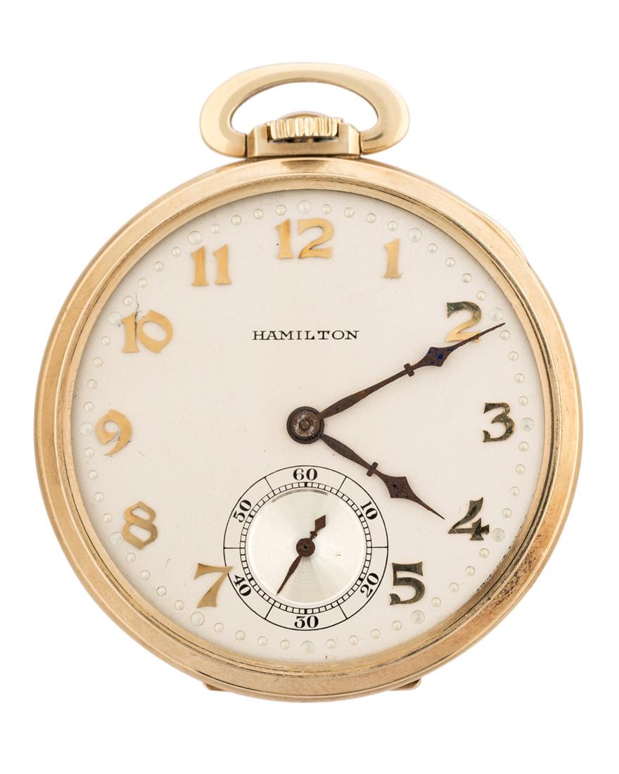 HAMILTON, LANCASTER 14K GOLD POCKET WATCH