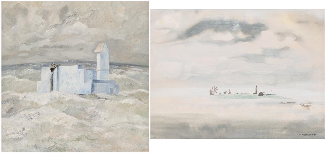 A PAIR OF PAINTINGS BY LEV MESHBERG (RUSSIAN 1933-2007) (1 of 12)