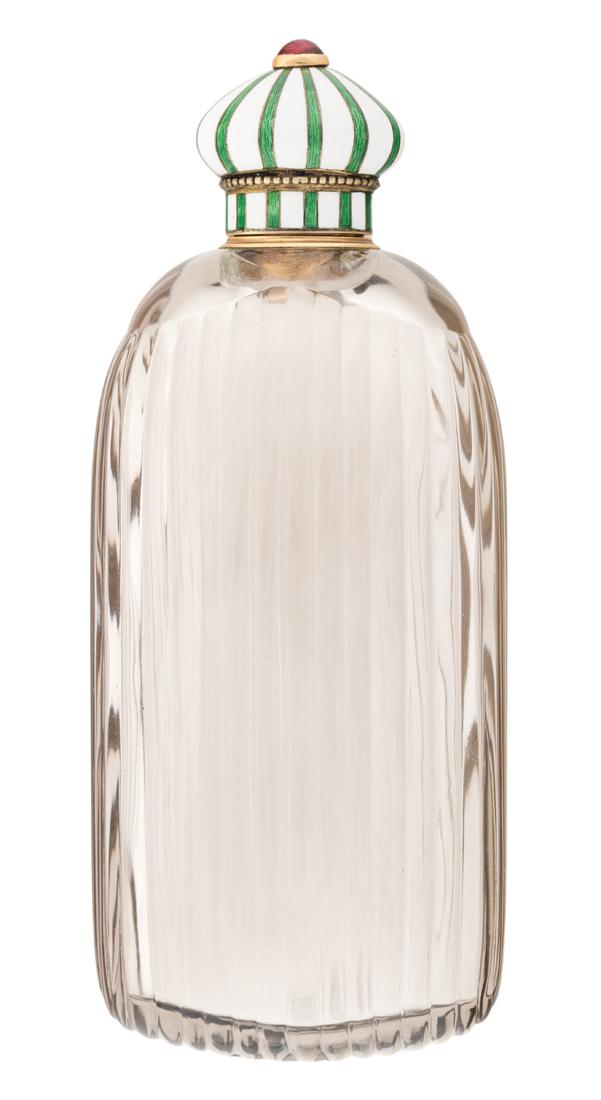 A FABERGE GOLD AND CHAMPLEVE ENAMEL MOUNTED SMOKY (1 of 4)