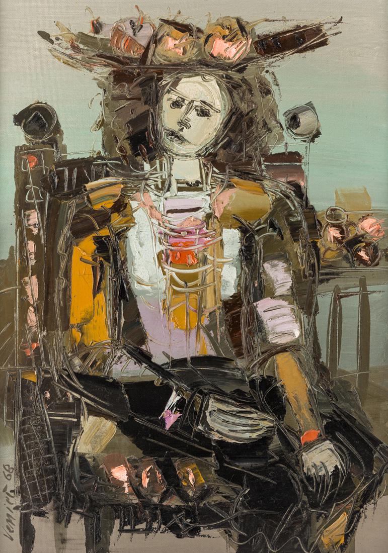 BRUNO VENIER (ARGENTINIAN 1914-1996): BRUNO VENIER (ARGENTINIAN 1914-1996) La Dama del Agua, 1968 oil on canvas laid on panel 70 x 50 cm (27 1/2 x 19 5/8 in.) signed and dated lower left PROVENANCE Acquired directly fron the artist by a P