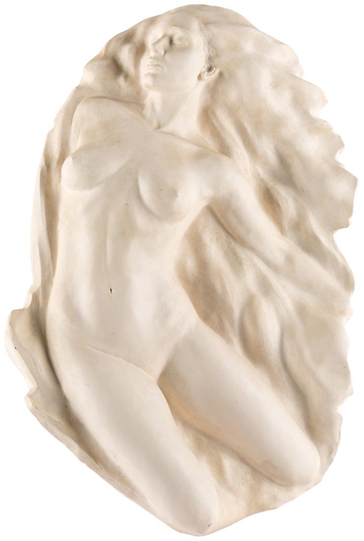 FREDERICK HART (AMERICAN 1943-1999): FREDERICK HART (AMERICAN 1943-1999) Southwind, plaster 85 x 56 cm (33 1/2 x 22 in.) signed and dated on verso PROVENANCE Merrill Chase Gallery, Oak Brook, Illinois, 1981 (original invoice available up