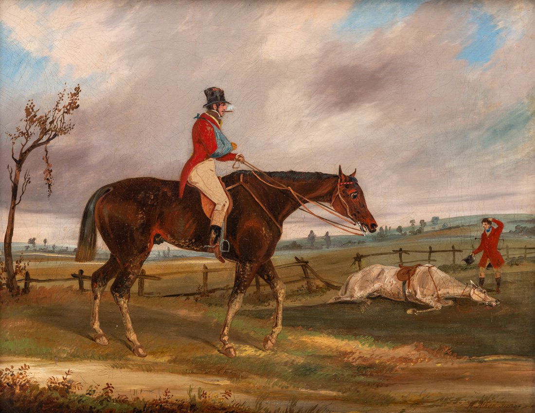 HENRY THOMAS ALKEN (BRITISH 1785-1851): HENRY THOMAS ALKEN (BRITISH 1785-1851) An Inauspicious Hunt, oil on canvas 36 x 45.5 cm (14 1/8 x 17 7/8 in.) signed lower right