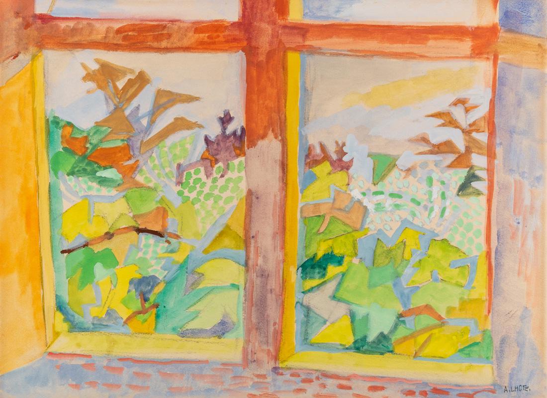 ANDRE LHOTE (FRENCH 1885-1962): ANDRE LHOTE (FRENCH 1885-1962) La Fenetre a Meneaux a Mermande, 1940 watercolor and gouache on paper 28.5 x 39 cm (11 1/4 x 15 3/8 in.) signed lower right; titled, dated, and signed on verso PROVENANC