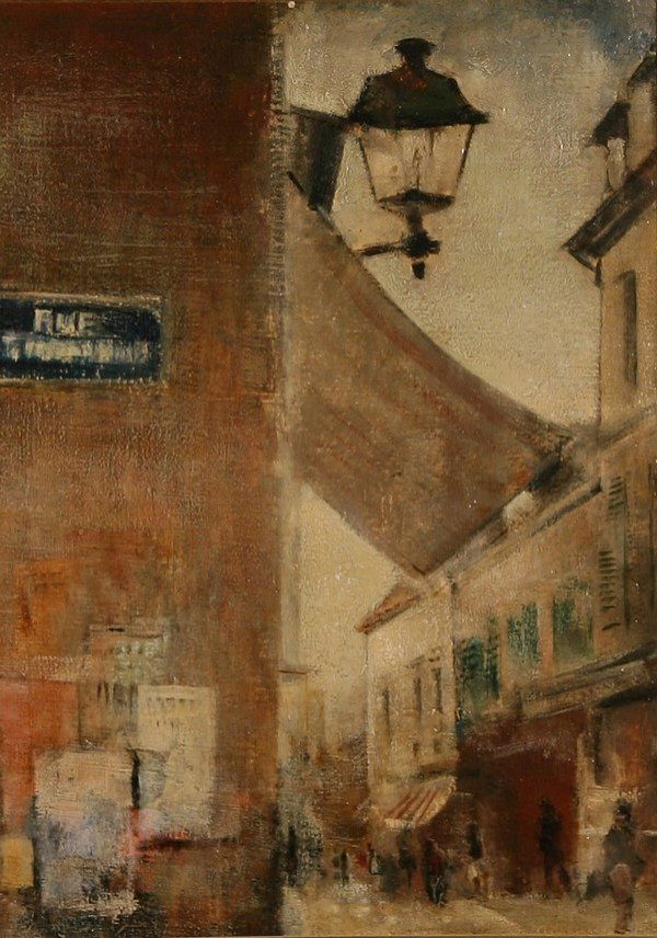 GRIGORY GLUCKMANN B1898 Russian Oil Painting Paris: GRIGORY GLUCKMANN (RUSSIAN 1898-1973), "Montmartre," oil on panel, 15 x 11 3/4 in. (38.1 x 29.8 cm), signed lower right. EXHIBITED: Dalzell Hatfield Galleries, Los Angeles (label on verso). ----------