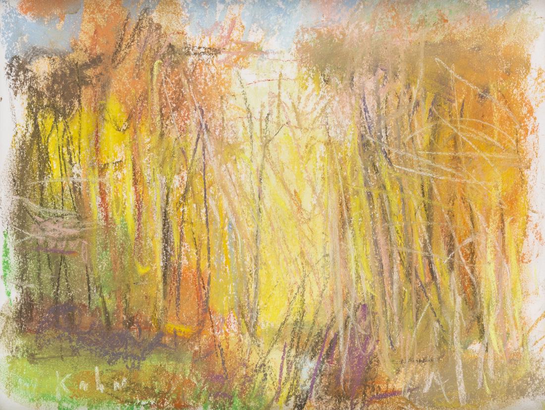 WOLF KAHN (GERMAN-AMERICAN B. 1927): WOLF KAHN (GERMAN-AMERICAN B. 1927) Through to Yellow, 2007 pastel on paper 23 x 30.5 cm (9 x 12 in.) signed lower left PROVENANCE Morrison Gallery, Connecticut Ameringer Yohe Fine Art, New York