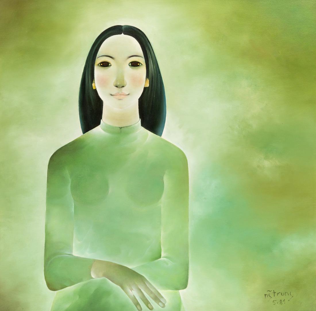 NGUYEN TRUNG (VIETNAMESE B. 1940): NGUYEN TRUNG (VIETNAMESE B. 1940) Memory, 1981 oil on canvas 80.5 x 80.5 cm (31 3/4 x 31 3/4 in.) signed and dated lower right PROVENANCE Collection of Dr. Tuan Anh Nguyen, former Minister of Finance