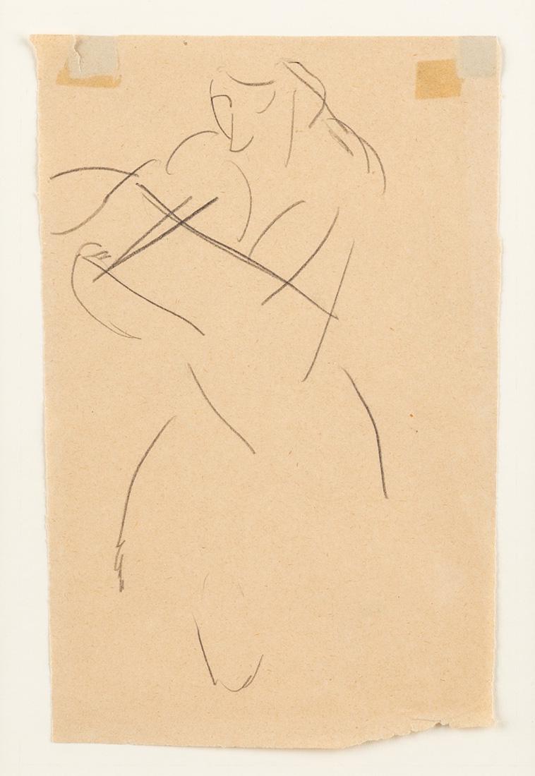 OTTO GUTFREUND (CZECH 1889-1927): OTTO GUTFREUND (CZECH 1889-1927) Nude with Crossed Arms, pencil on paper 17 x 11 cm (6 3/4 x 4 3/8 in.) PROVENANCE Grosvenor Gallery, London Christie's, London, March 3, 2017, lot 140
