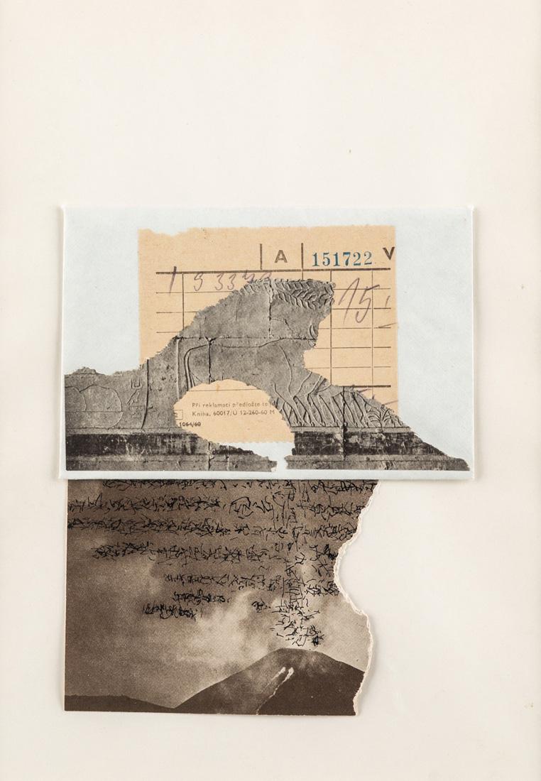 JIRI KOLAR (CZECH 1914-2002): JIRI KOLAR (CZECH 1914-2002) Envelope Poem, intercollage, pen and ink on paper assemblage measuring overall 17.5 x 14 cm (6 7/8 x 5 1/2 in.) PROVENANCE Grosvenor Gallery, LondonChristie's, London