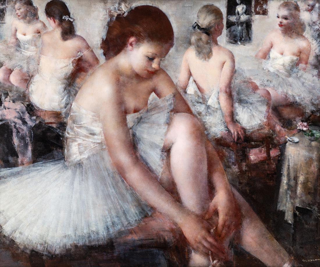 GRIGORY GLUCKMANN (RUSSIAN 1898-1973): GRIGORY GLUCKMANN (RUSSIAN 1898-1973) Debut, oil on canvas 77.5 x 92 cm (30 1/2 x 36 1/4 in.) signed lower right PROVENANCE Dalzell Hatfield Galleries, Los Angeles, Art for the Executive and for the
