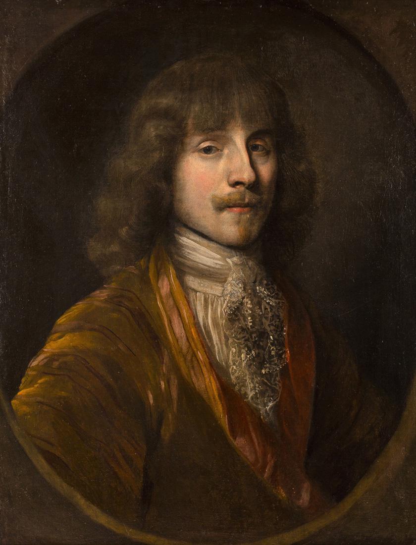 CIRCLE OF ANTHONY VAN DYCK (FLEMISH 1599-1641): CIRCLE OF ANTHONY VAN DYCK (FLEMISH 1599-1641) Quarter-length Portrait of a Gentleman in a Golden Brown Coat and White Stock Turned to the Right, oil on canvas 66 x 51.5 cm (26 x 20 1/4 in.)