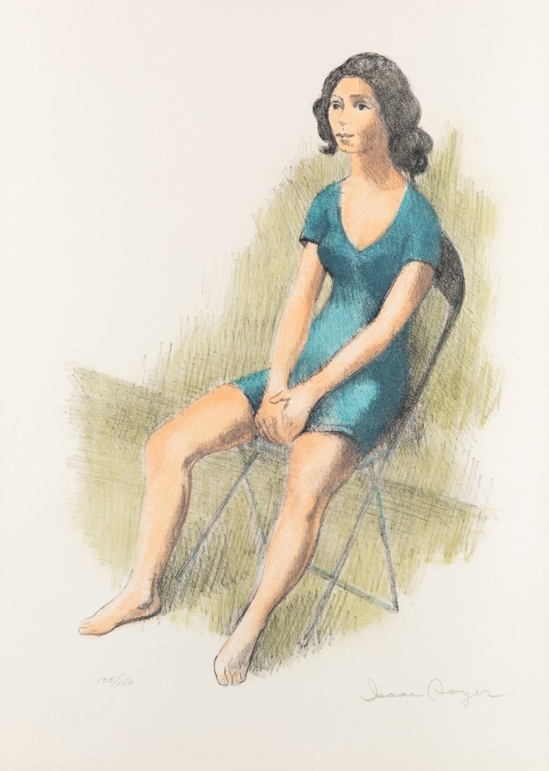 ISAAC SOYER (RUSSIAN-AMERICAN 1907-1981), Seated Woman: ISAAC SOYER (RUSSIAN-AMERICAN 1907-1981) Seated Woman, lithograph in color on paper 56 x 40 cm (22 x 15 3/4 in.) signed lower right, inscribed with edition 105/150 lower left