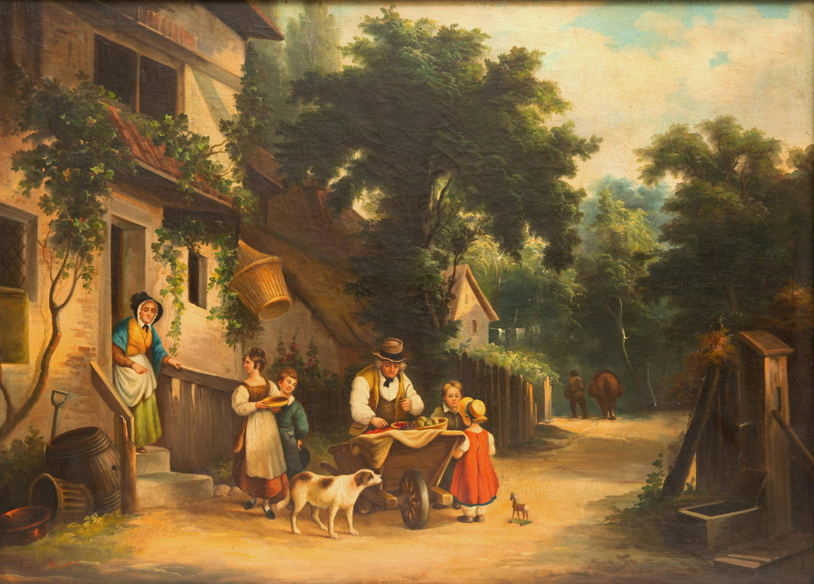 19TH CENTURY CONTINENTAL SCHOOL: 19TH CENTURY CONTINENTAL SCHOOL Fruit Peddler oil on canvas 80 x 110 cm (31 1/2 x 43 1/4 in.) CONDITION N.B. All lots are sold in as-is condition at the time of sale. Please note that an