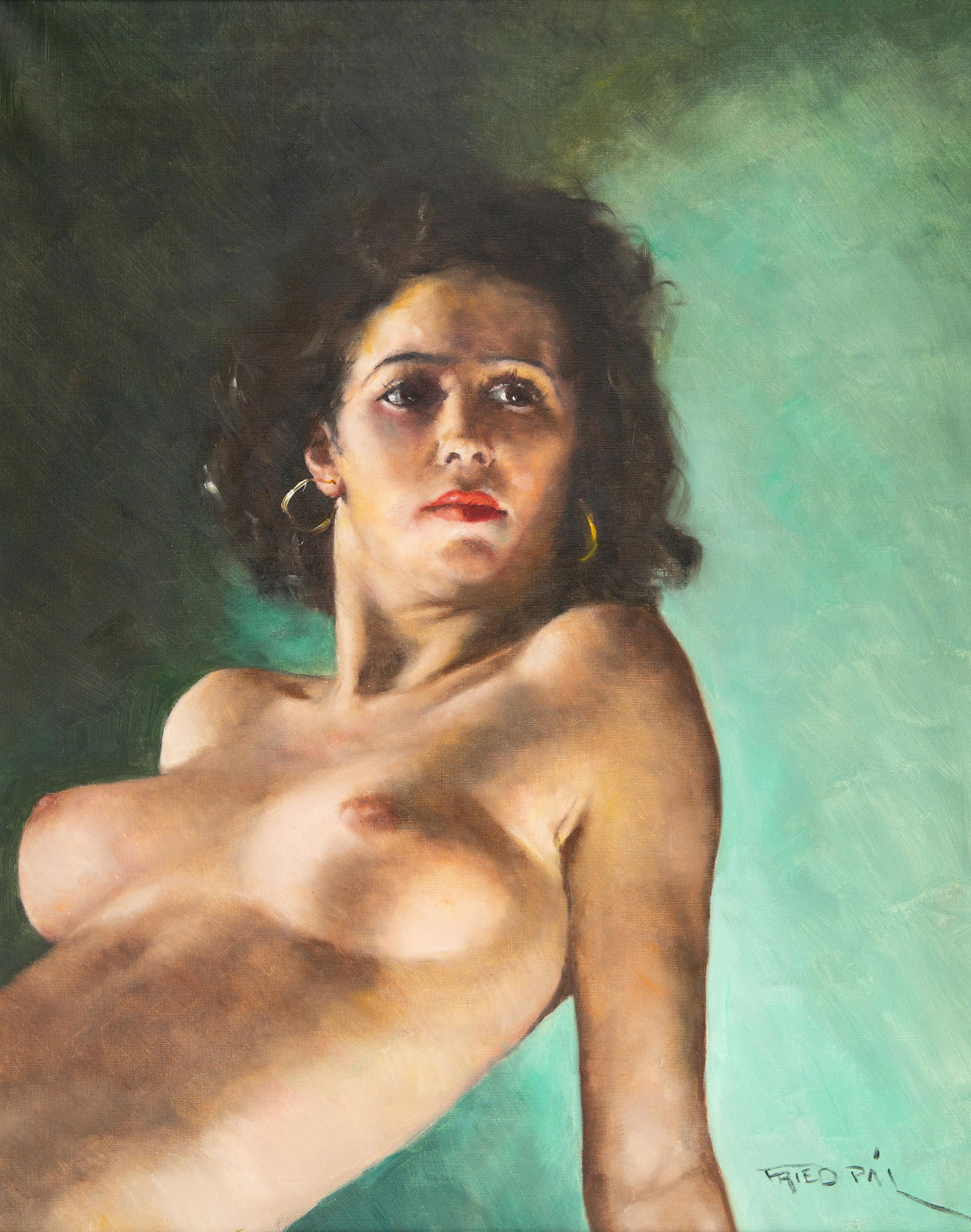 PAL FRIED (HUNGARIAN 1893-1976): PAL FRIED (HUNGARIAN 1893-1976) Gypsy oil on canvas 74 x 60 cm (29 1/2 x 23 5/8 in.) signed lower right; titled on verso CONDITION Observed in frame, the work appears in excellent original condition w