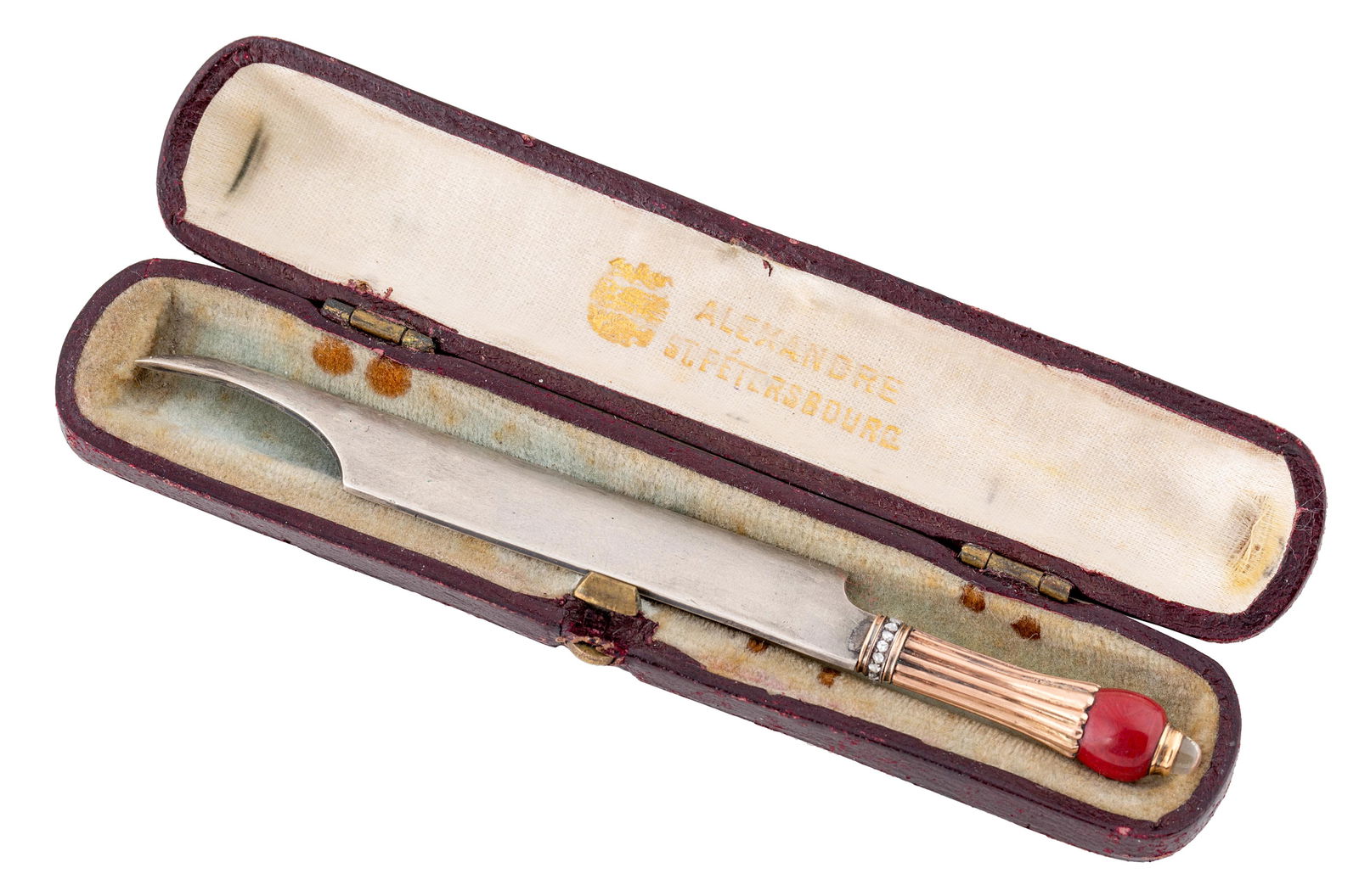 A RUSSIAN GOLD, DIAMOND AND PURPURINE-MOUNTED SILVER (1 of 4)