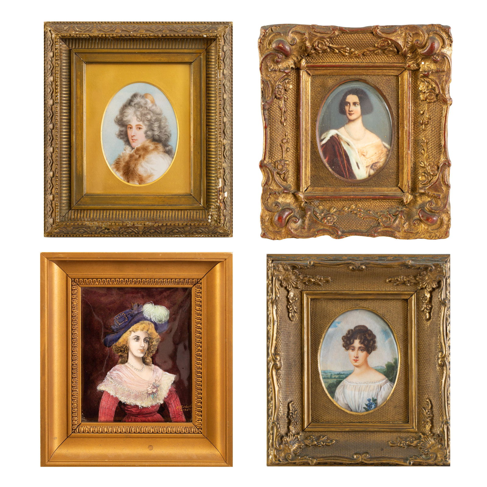 COLLECTION OF FOUR HANDPAINTED PORCELAIN PORTRAIT (1 of 9)