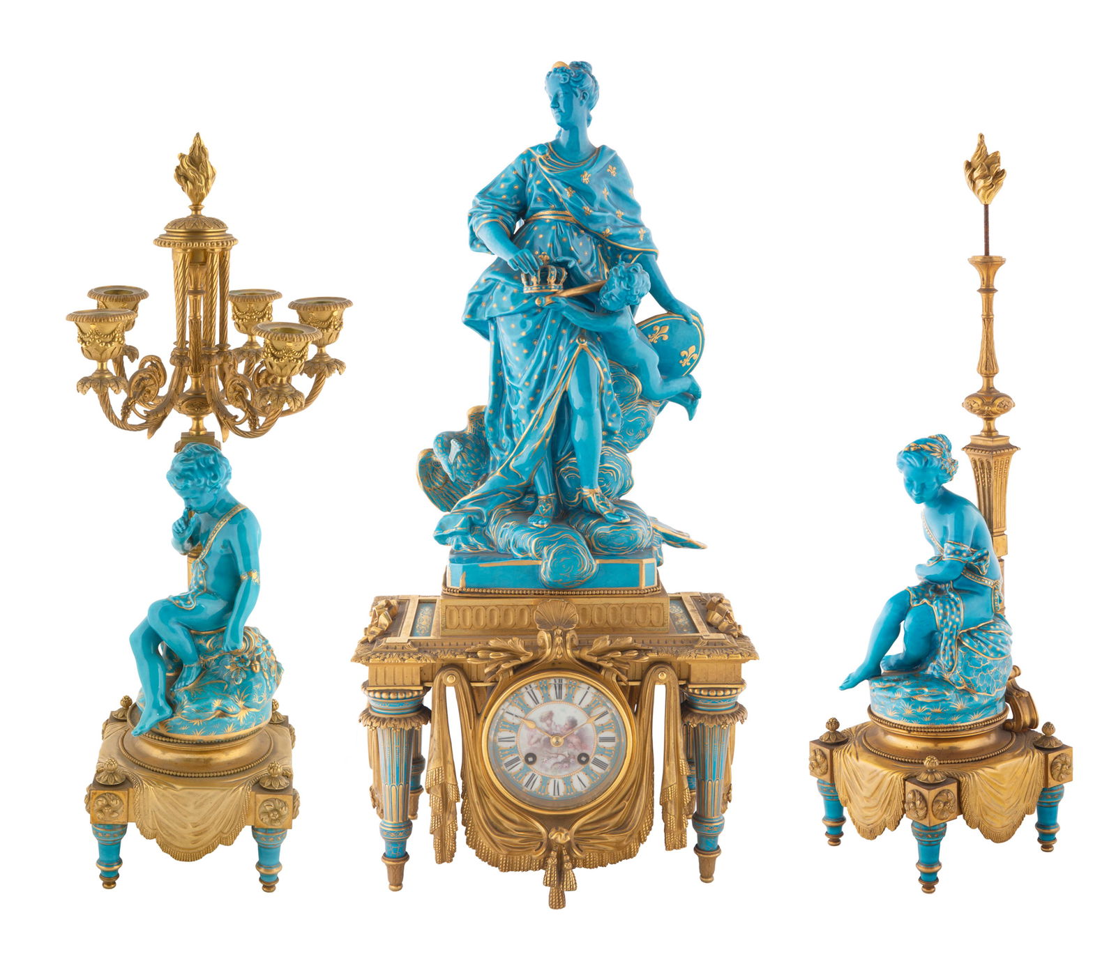 A THREE-PIECE ORMOLU-MOUNTED MINTONS OR MINTONS STYLE (1 of 4)