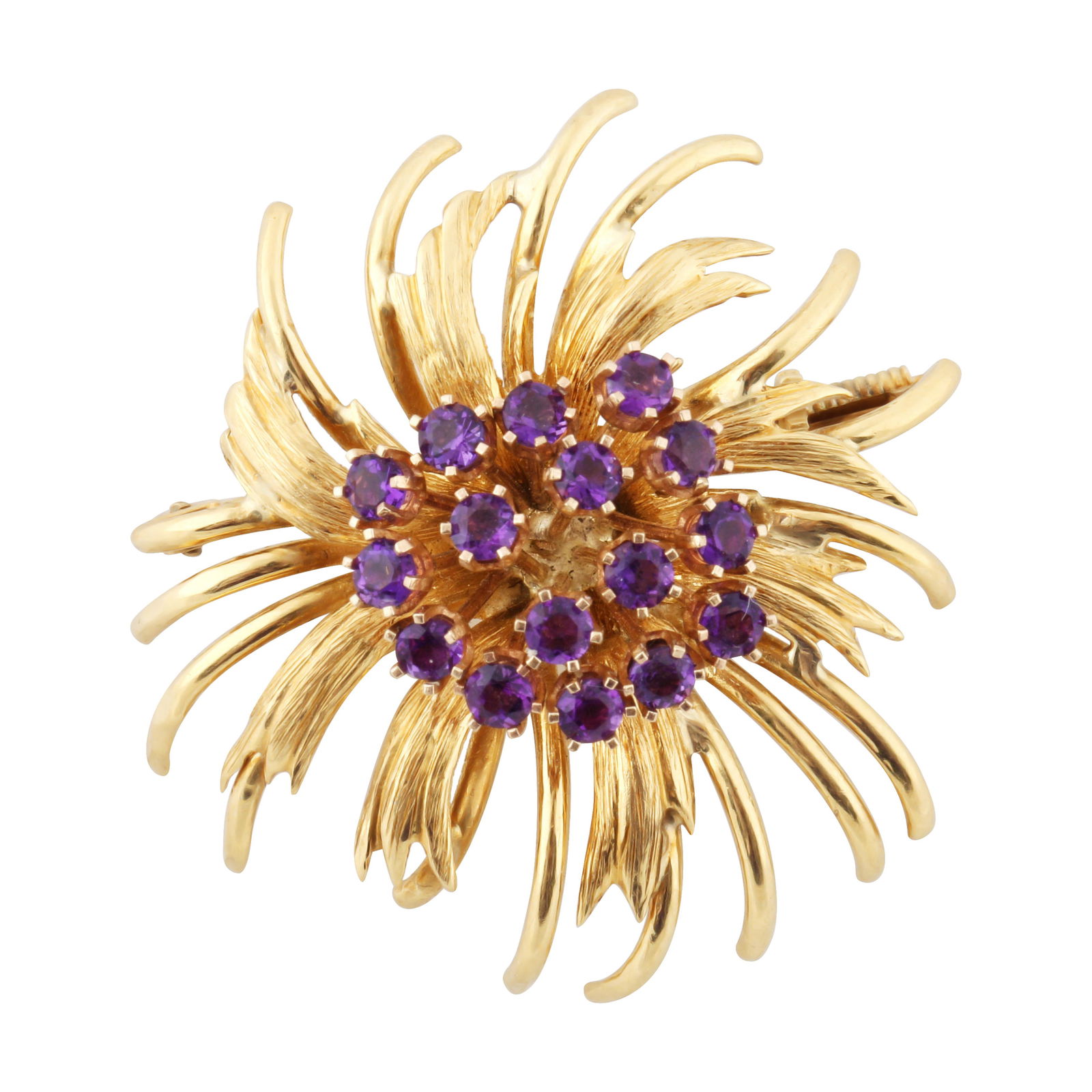 18KT AMETHYST AND GOLD BROOCH (1 of 3)