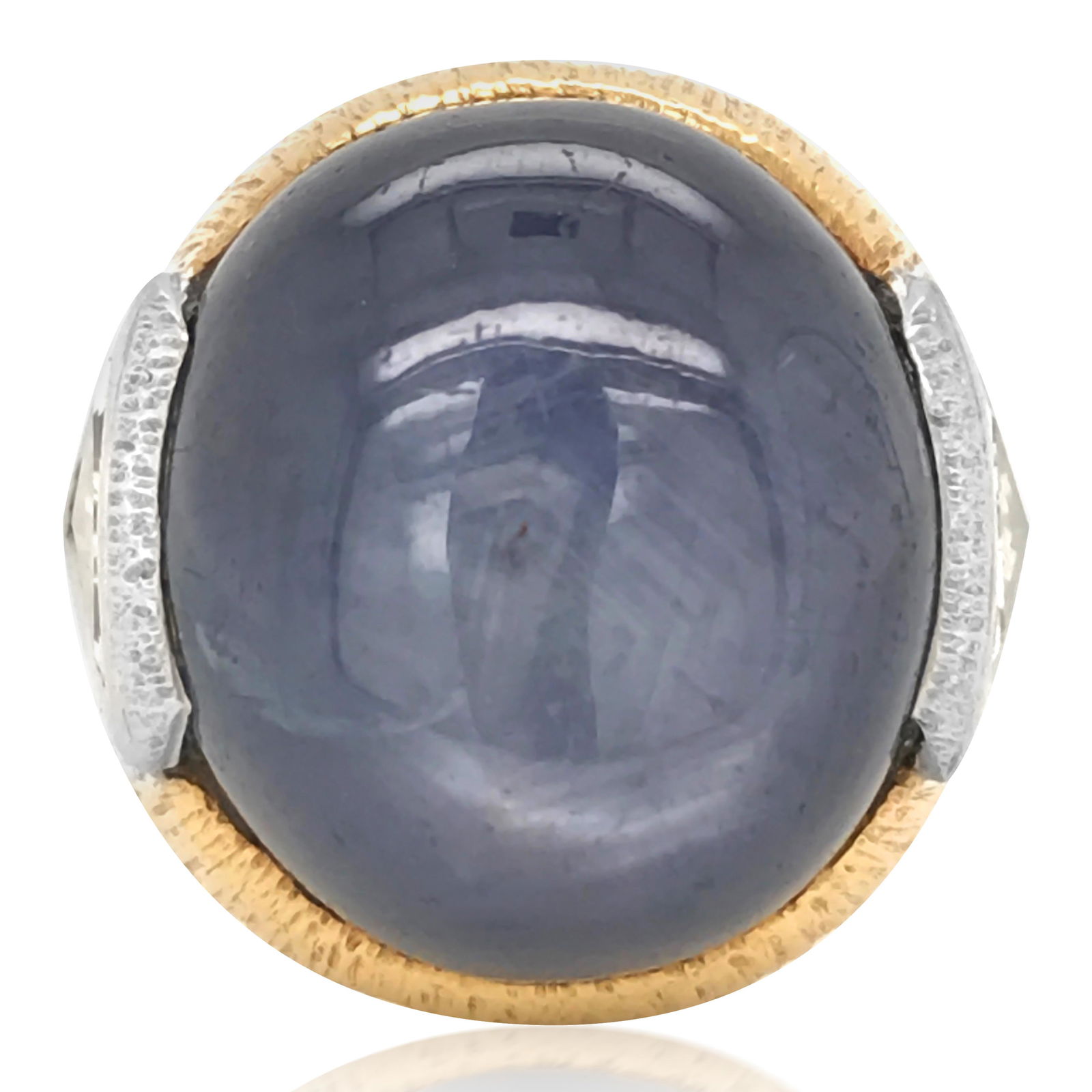 A 35.00CT STAR SAPPHIRE GOLD PLATINUM AND DIAMOND RING (1 of 5)