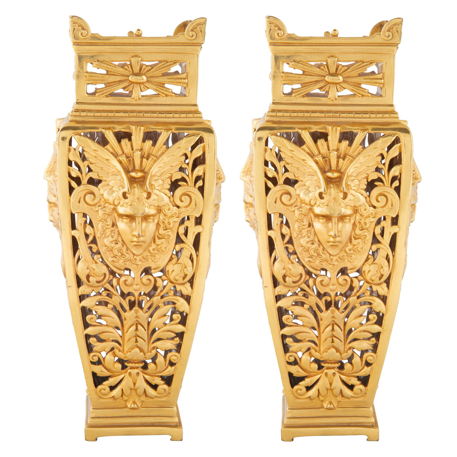 A PAIR OF CONTINENTAL ORMOLU VASES, 19TH CENTURY (1 of 2)