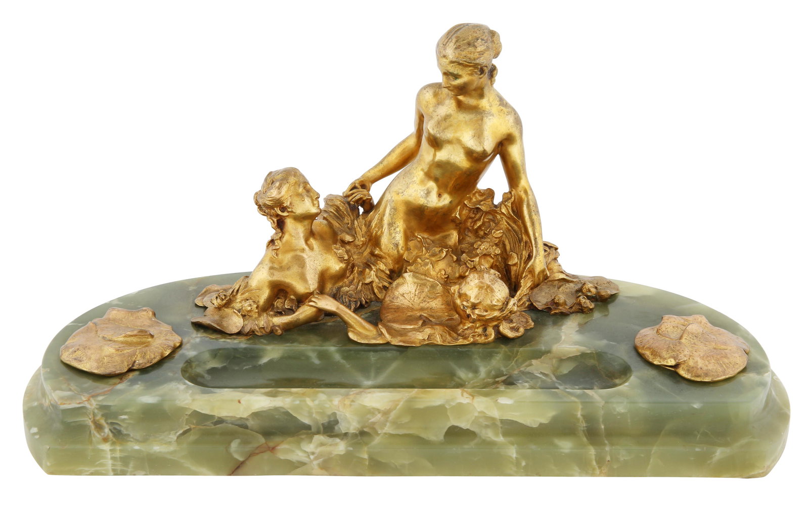 AN ONYX INKWELL WITH ORMOLU MOUNTS BY ALEXANDRE CLERGET (1 of 4)