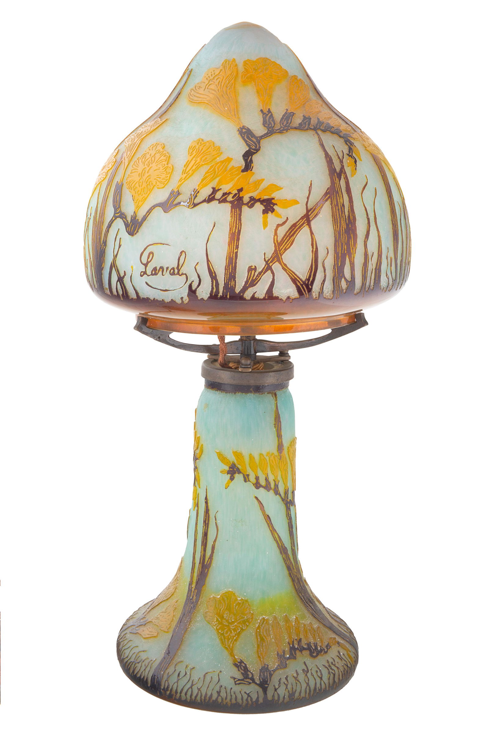 A FRENCH CAMEO GLASS TABLE LAMP, LAVAL, CIRCA 1920S (1 of 4)