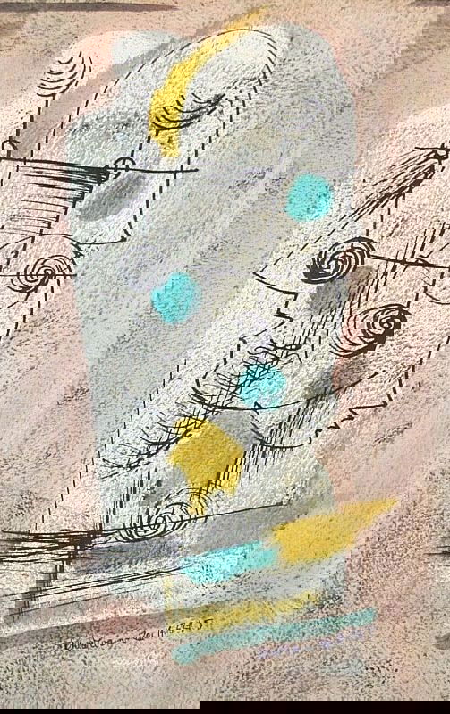 KONRAD CRAMER b1888 Painting Woodstock Modernist: KONRAD CRAMER (German - American 1888-1963) #5 Watercolor and ink on paper 18 1/2 x 12 inches Signed, titled, and dated January 14, 1952 lower right