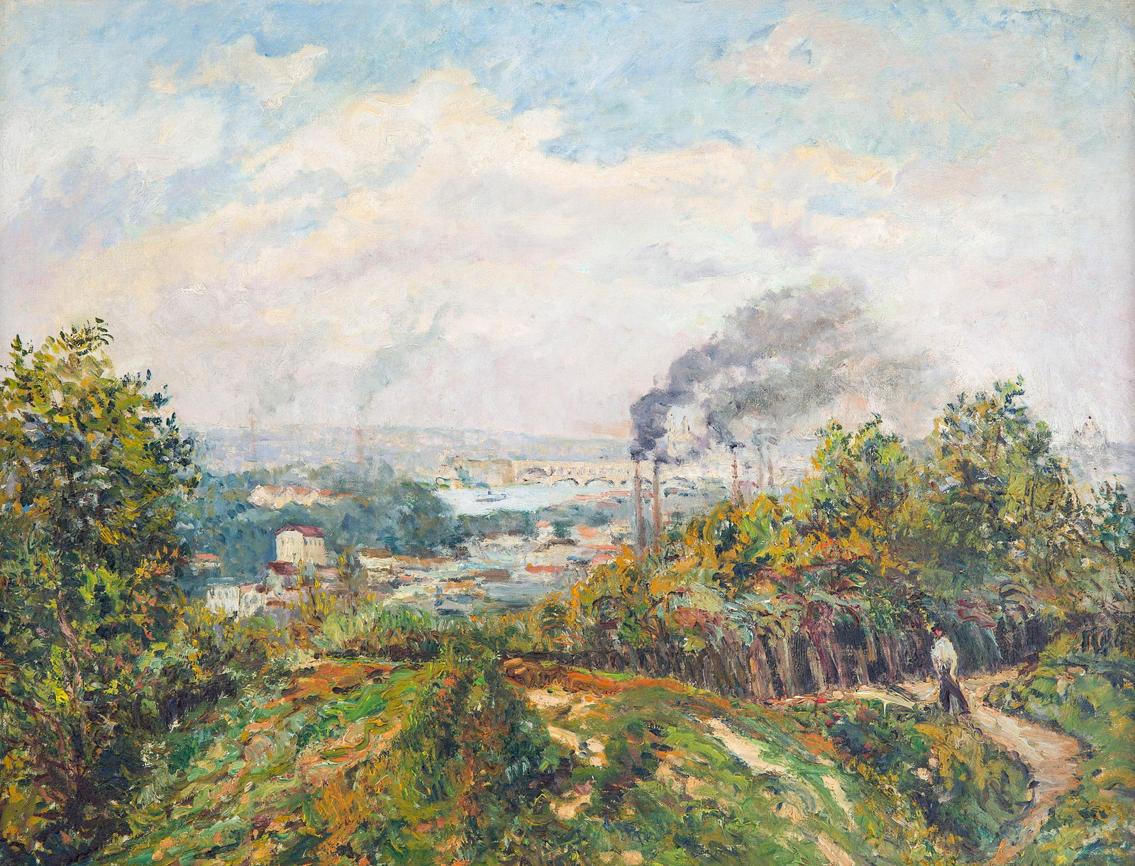 MAXIME MAUFRA (FRENCH 1861-1918): MAXIME MAUFRA (FRENCH 1861-1918) Paris and the Pont Neuf seen from St-Cloud oil on canvas 50 x 65 cm (19 3/4 x 25 5/8 in.) signed lower right PROVENANCE Gallery Keops, Geneva Acquired from the