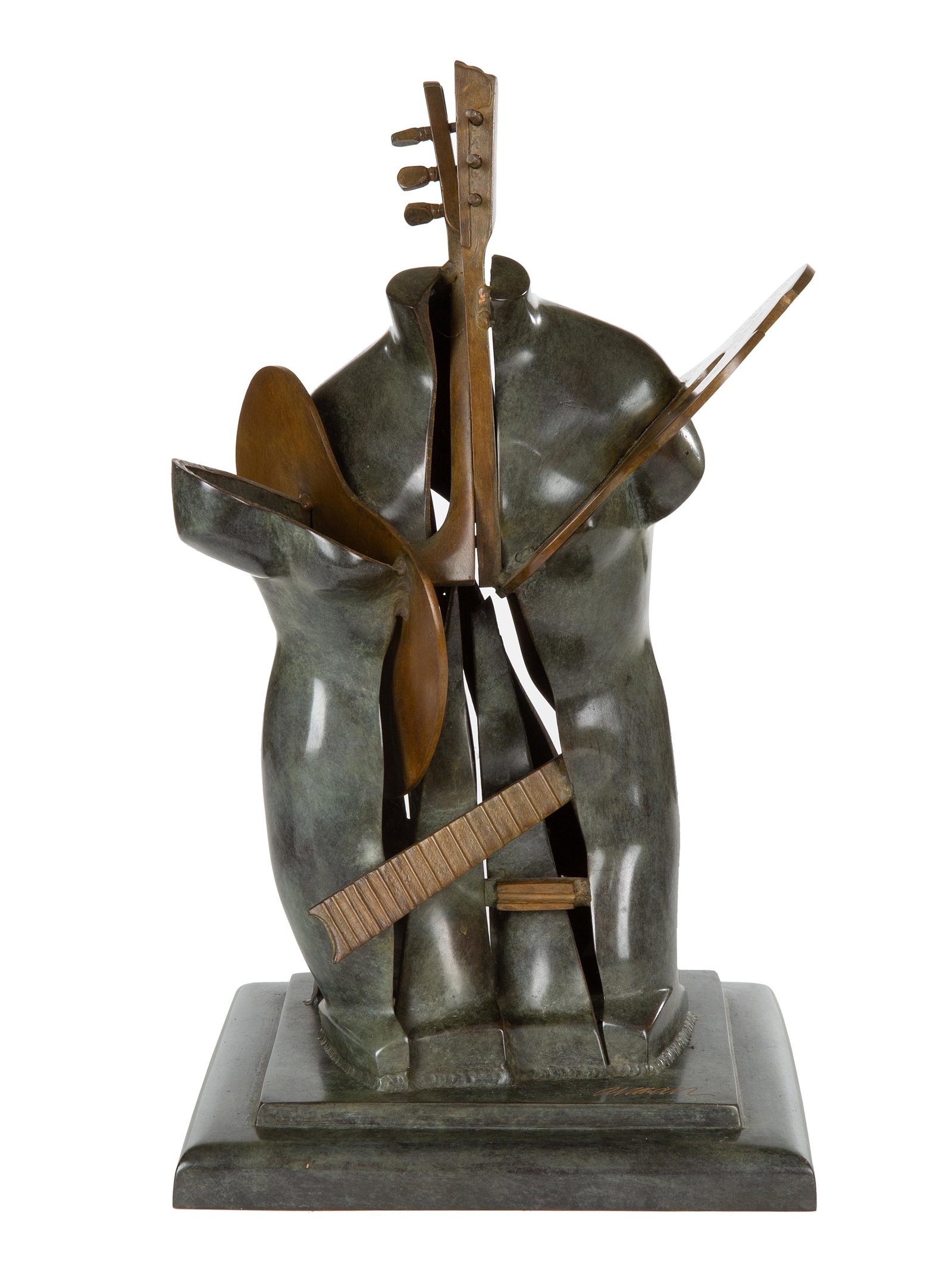 ARMAN (FRENCH-AMERICAN 1928-2005): ARMAN (FRENCH-AMERICAN 1928-2005) Violin Bust bronze with medium and dark brown patina overall height: 37 cm (14 5/8 in.) signed, inscribed with Boquel foundry mark and edition 4/99 on base CONDI